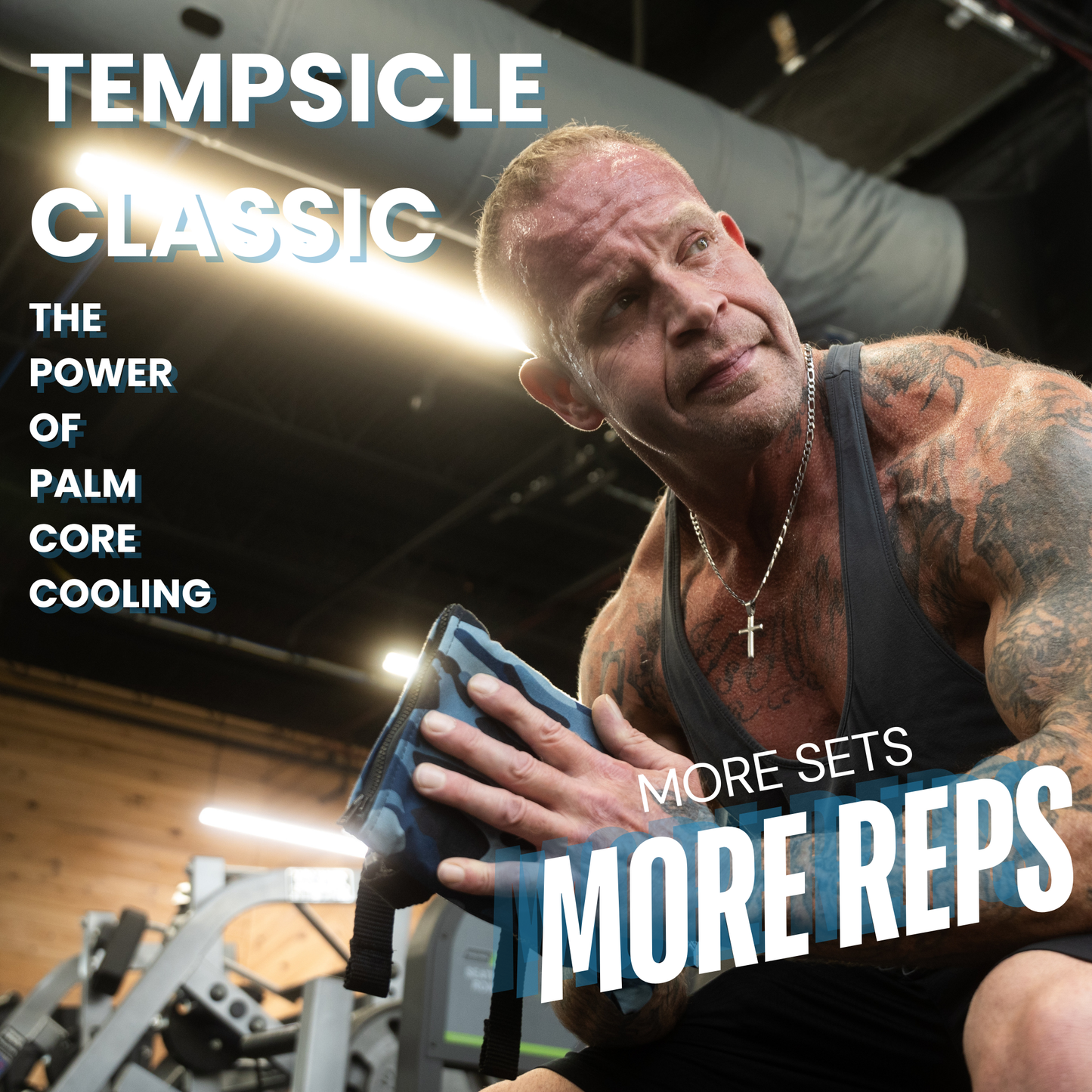 Tempsicle™ Core Palm Cooling Glove Classic in Blue Camo: for Exercise Cardio Equipment