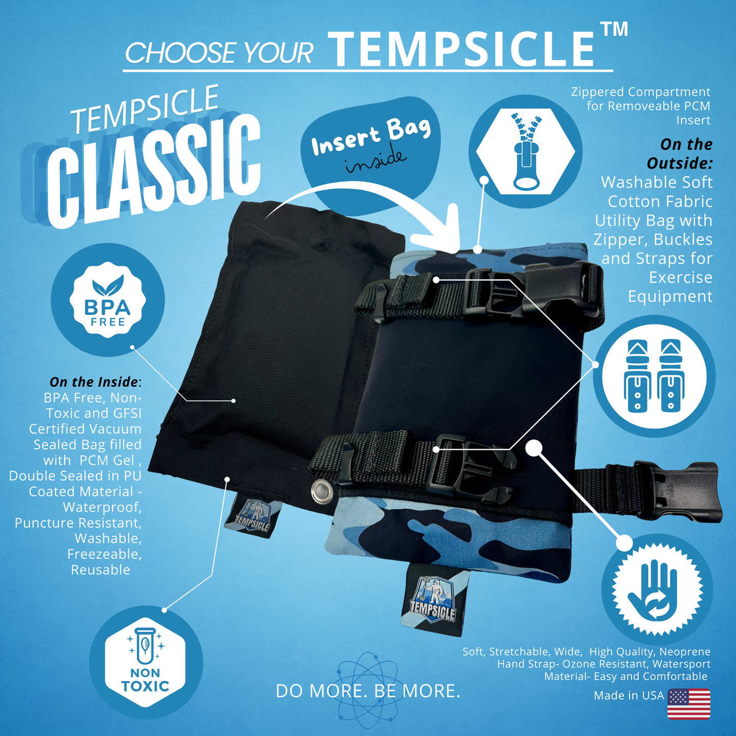Tempsicle™ Core Palm Cooling Glove Classic - LIMITED EDITION- American Flags: for Exercise Cardio Equipment