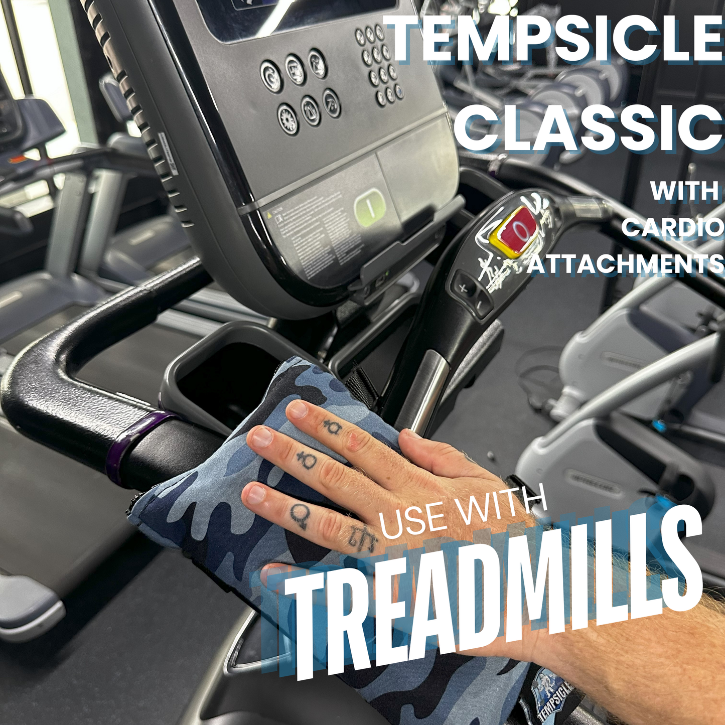 Tempsicle™ Core Palm Cooling Glove Classic in Blue Camo: for Exercise Cardio Equipment